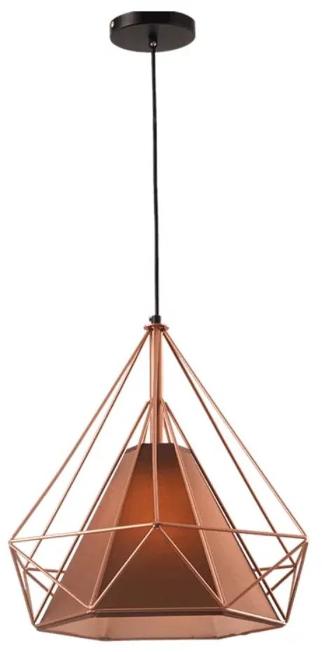 Pendente Alumínio RPX Aramado Piramidal 25cm Cobre/Café - Startec Bivolt