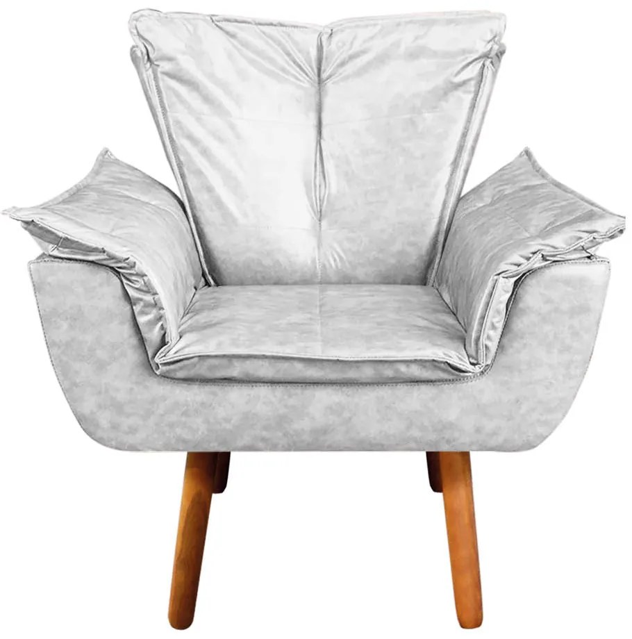 Namoradeira e 2 Poltronas Pé Palito Castanho Opala Corano D03 - D'Rossi - Branco