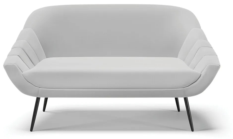 Kit 01 Namoradeira 02 Lugares e 02 Poltronas Giovana Suede Pés Palito De Ferro - D'Rossi - Cinza