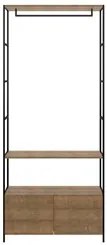 Estante Multiuso Steel Quadra 27812 2 Gavetas Vermont Base Preta - Art