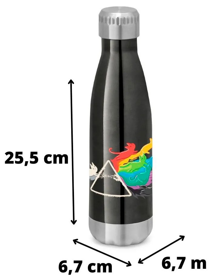Garrafa Térmica Inox 510 ml Squeeze Gato Prisma Cat - Chumbo