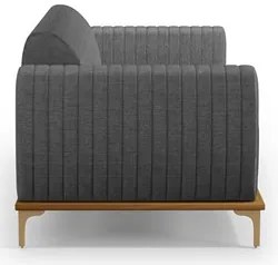 Sofá 150cm 2 Lugares Base Gold Molino D06 Linho C-416 Cinza Escuro - M