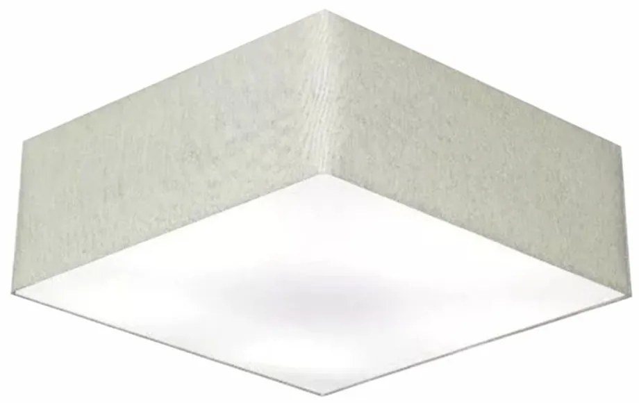Plafon Quadrado Md-3002 Cúpula em Tecido 15/50x50cm Rústico Cinza - Bivolt