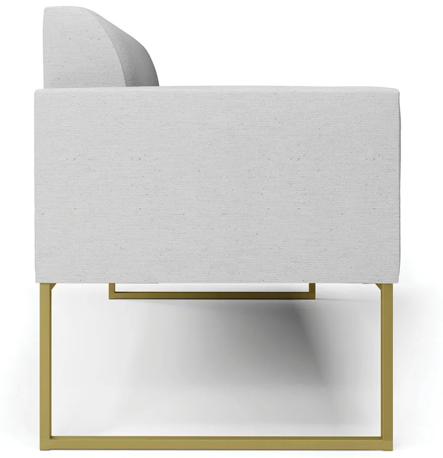 Sofá Namoradeira Base Industrial Dourado Marisa Linho D03 - D'Rossi - A05 Cinza