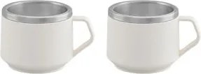 Kit 2 Xícaras para Café Tramontina em Aço Inox Branco 80 ml