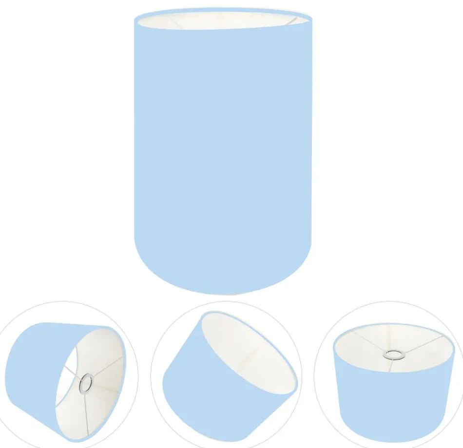 Cúpula Abajur Cilíndrica Cp-7003 Ø15x20cm Azul Bebê