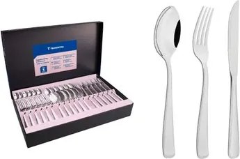 Faqueiro Tramontina Pacific Aço Inox com Detalhes no Cabo 36 Peças