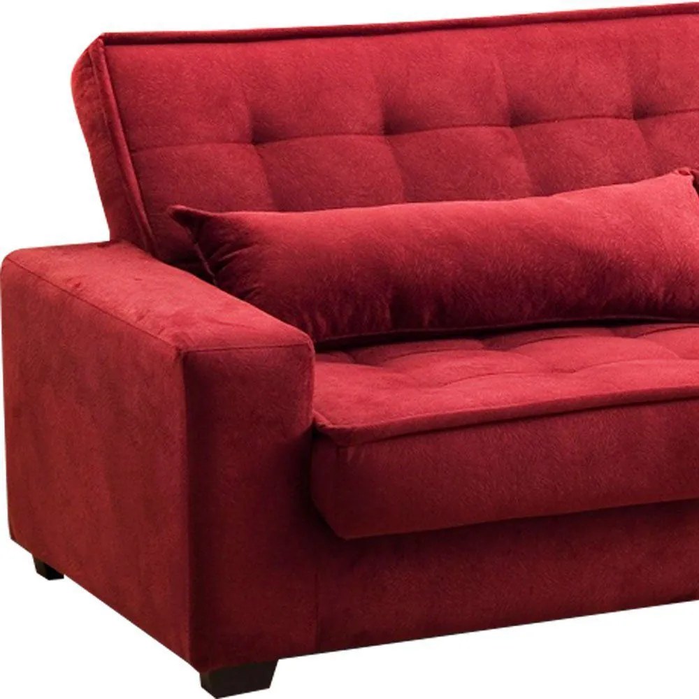 Sofá Cama 3 Lugares Speciale Montana Suede Pena Vinho D'Rossi