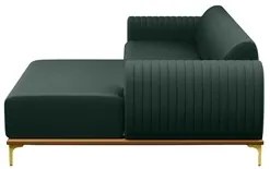 Sofá 245cm 4 Lugares com Chaise Direito Pés Gold Molino C-117 Linho Ve