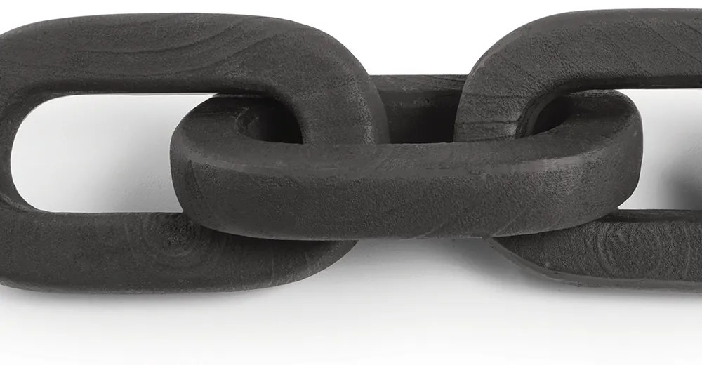 Enfeite Decorativo "Corrente Elo" em Poliresina Preto 8,5x52 cm - D'Rossi