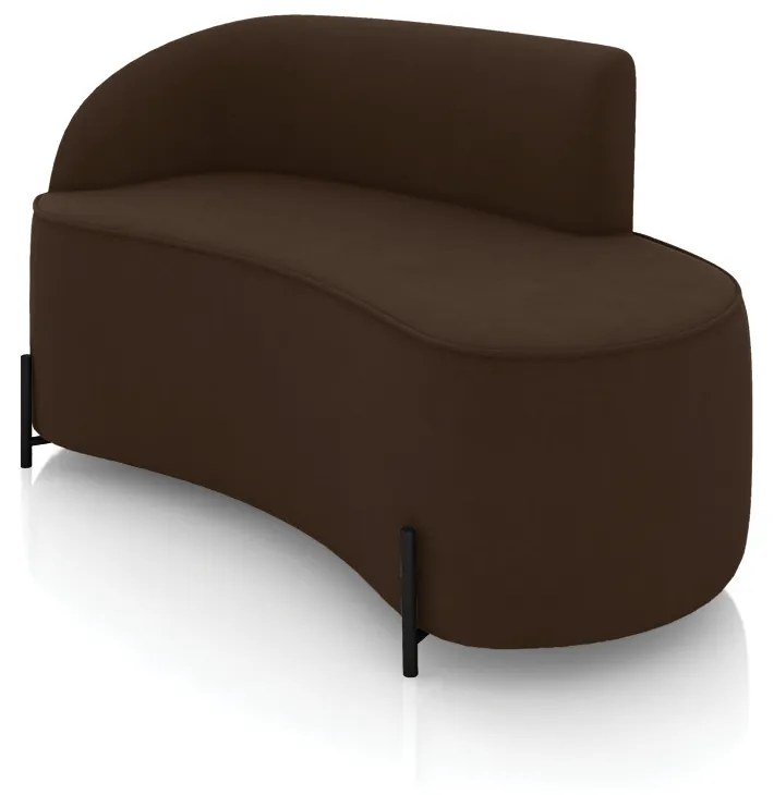 Sofá 2 Lugares Orgânico 140cm Pé Ferro Preto Morgan Suede D03 - D'Rossi - Marrom