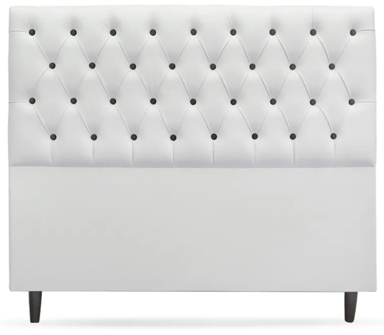 Cabeceira Cama Box Casal King 195cm Nicole Capitonê Corano Branco Botão Preto - Sheep Estofados - Branco