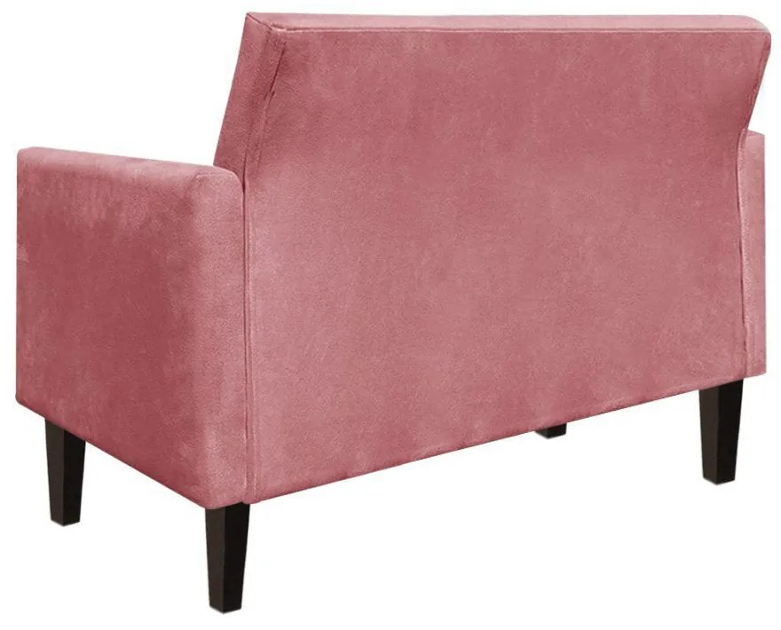 Namoradeira Jade 02 Lugares Suede Rose Pés Chanfrado Tabaco - D'Rossi