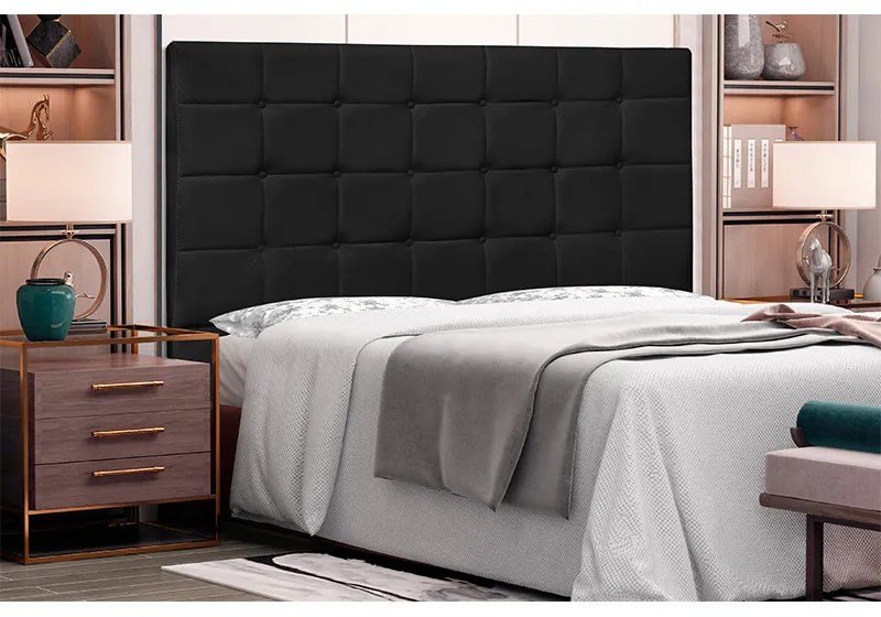 Cabeceira Cama Box Solteiro 90cm Verona Corano Preto - Sheep Estofados - Preto
