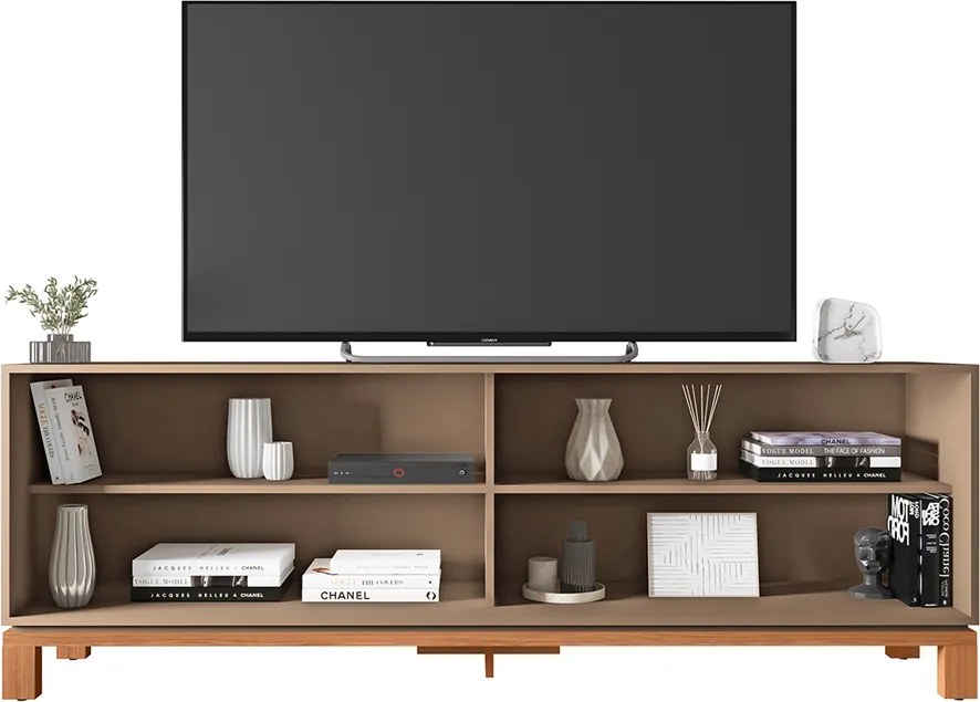 Rack Bancada Tv Para Sala de Estar 180cm Visari Marrom/Freijó C01 - D'Rossi