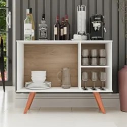 Balcão Buffet Cantinho do Café Bianca Freijó/Branco Z34     - Mpozenat