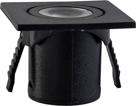 Plafon Led De Embutir Quadrado Preto 1w 60 3000k Woody