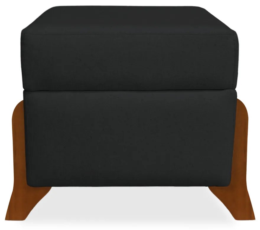 Puff Decorativo Micaela Linho Preto