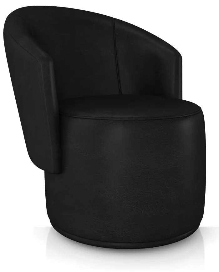 Poltrona Decorativa Orgânica Fixa para Sala Malu Sintético PU M11 - D'Rossi - Preto