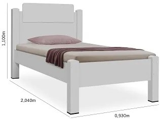 Cama Paris Solteiro Branco - Gabrielli Móveis