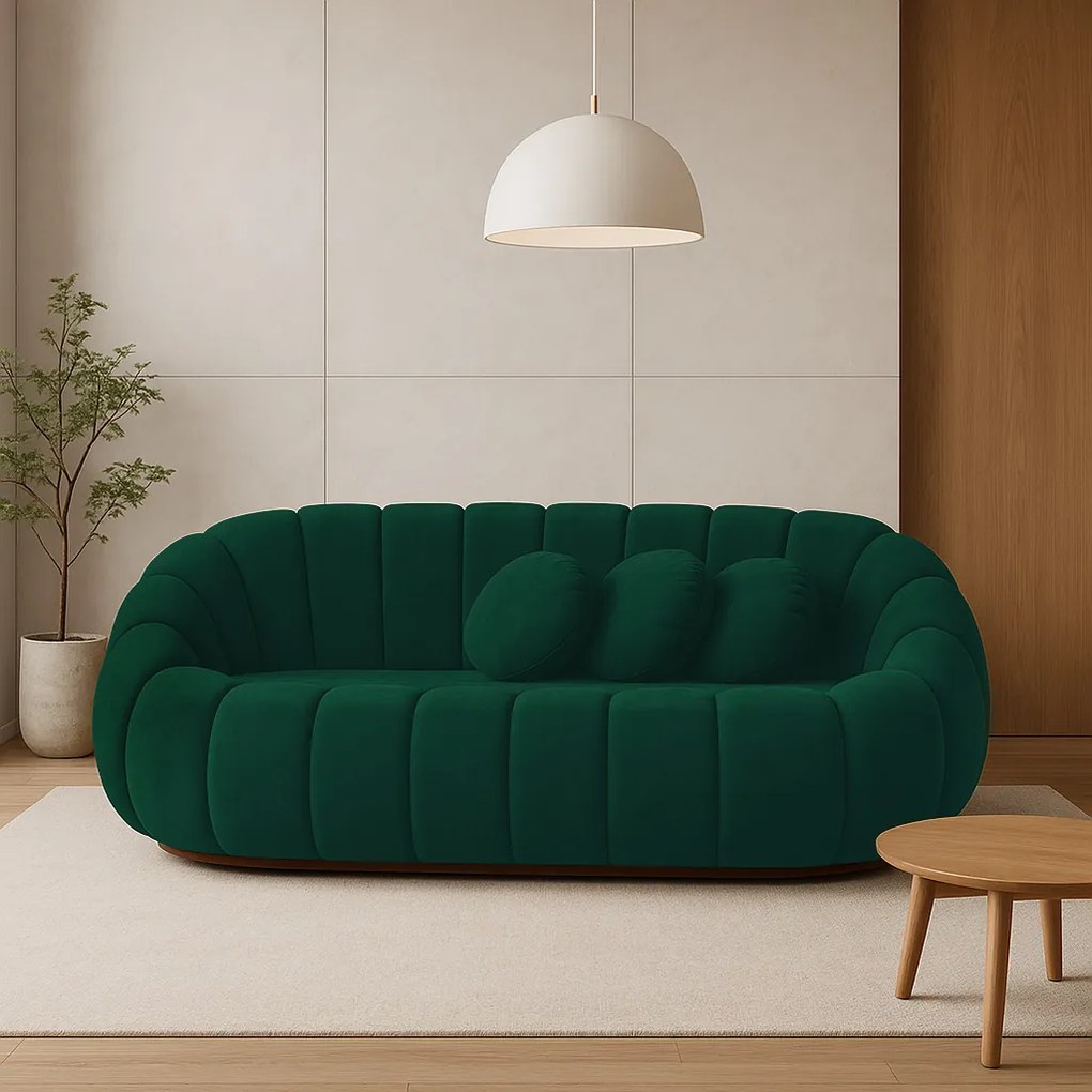 Sofá 2 Lugares Orgânico para Sala Cloud Bouclê E03 - D'Rossi - Verde