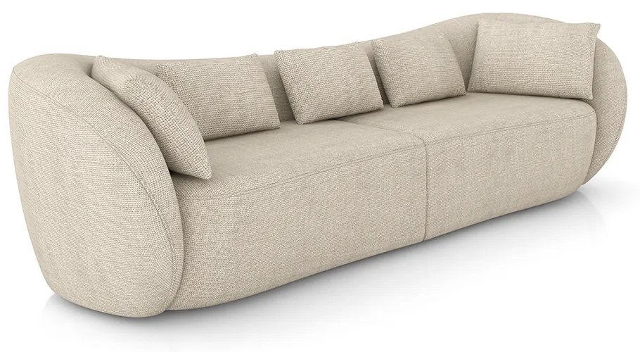 Sofá Bipartido Sala de Estar Diamond 232cm com Almofadas Soltas Linho Off White G52 - Gran Belo