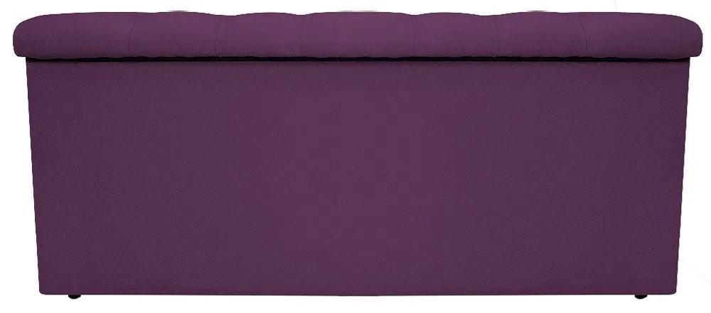 Recamier Baú Estofada Mel 90 cm Solteiro Com Capitonê  Suede Roxo - ADJ Decor