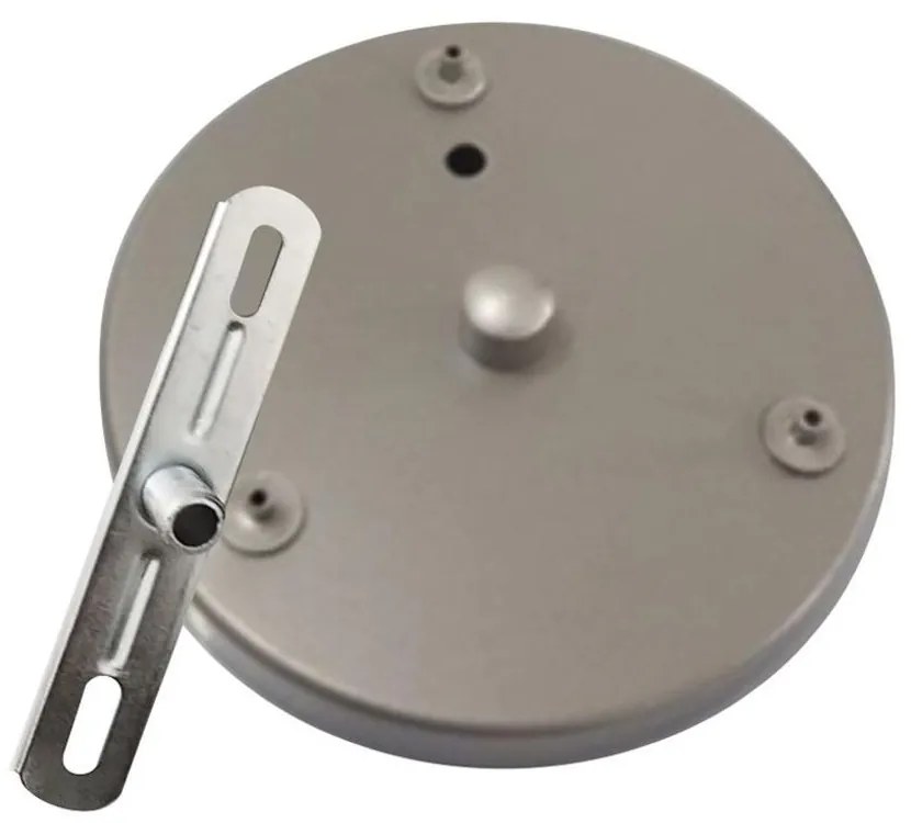 Canopla Lustre Pendente Vivare Md-1006 Completa com Prensa Cabos - Cinza