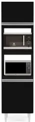 Paneleiro Cozinha Torre Quente 56cm Colorado Preto - Lumil Móveis