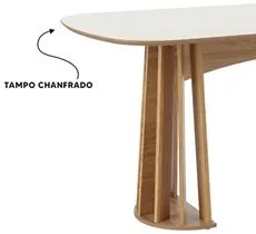 Mesa De Jantar Retangular 6 Lugares Lanna D01 Off White/Freijó - Mpoze