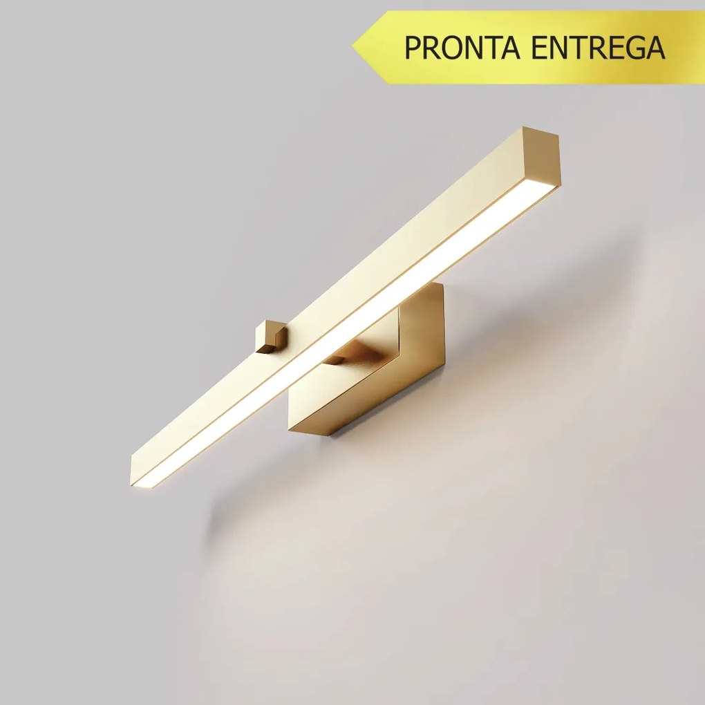 Arandela Horizontal Long 5X8,5X60Cm Led 9W 3000K - Qimporta Ar2524 (PRETO)