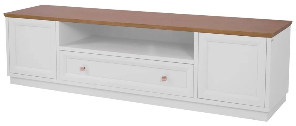 Rack Louvre M - 2m - Branco c/ Tampo Freijó Clássico Kleiner