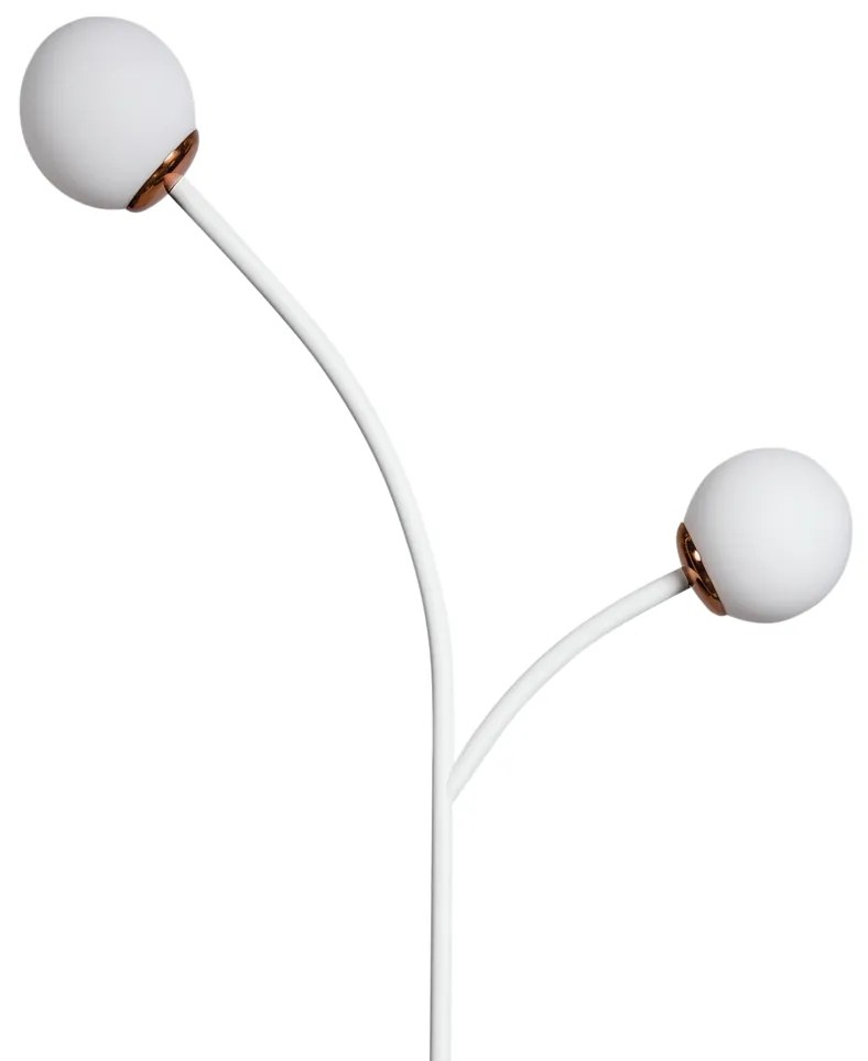 Luminaria De Chão Zucca Ø24,5X161Cm 2Xg9 / Globo Ø12Cm / Coluna | Usin... (ORN-M - Ouro Novo Metálico, AMBAR)