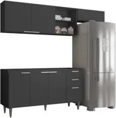 Armário de Cozinha CP03 Para Pia 150cm Pérola Z34 Preto     - Mpozenat