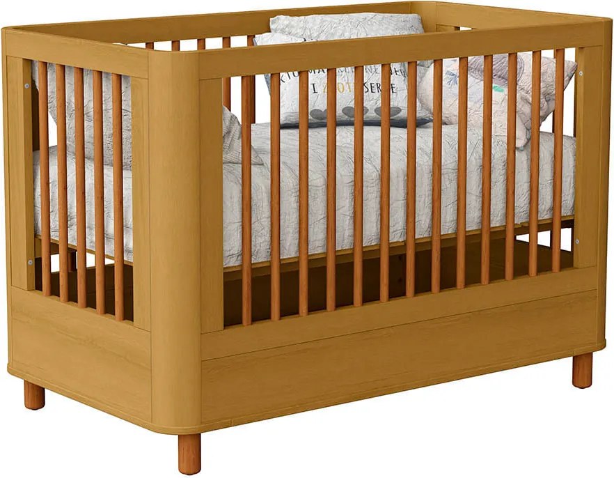Berço Mini Cama Boom Slim com Pés Nordic - Savana Fosco