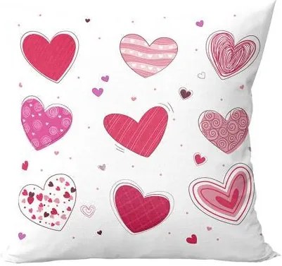 Capa de Almofada Corações Mix 1 Peça