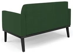 Sofá Namoradeira e 2 Poltronas Base Madeira Preto Maressa Veludo Verde