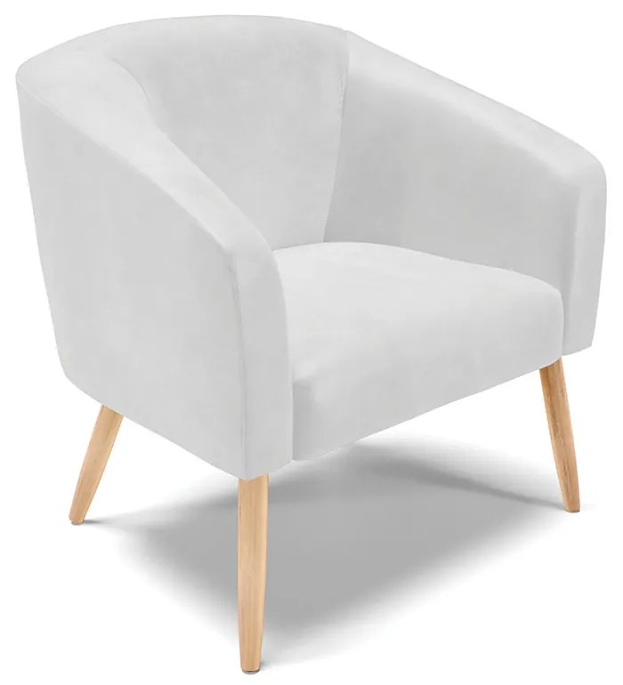 Namoradeira e 2 Poltronas Pé Palito Natural Stella Sintético PU Branco D03 - D'Rossi