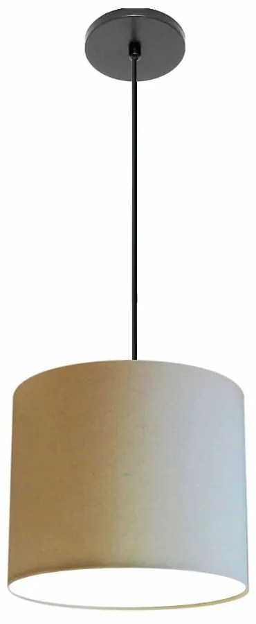 Lustre Luminária Pendente Vivare Free Lux PE-4107PR Cúpula em Tecido 25x20cm