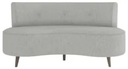 Sofá 2 Lugares para Sala Living 135cm Pés Palito Korah Z08 Linho Cinza