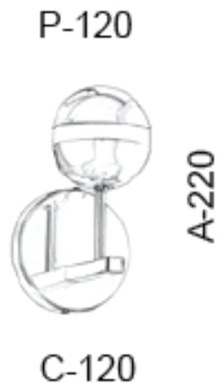 Arandela C/ Globo Filete B/1 Vertical 12X12X22Cm Metal E Vidro 1 X G9... (BRANCO, FOSCO)
