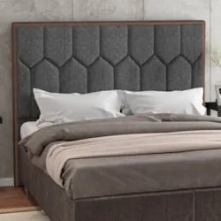 Cabeceira Cama Box Casal 140cm Órion Z37 Linho Cinza - Mpozenato