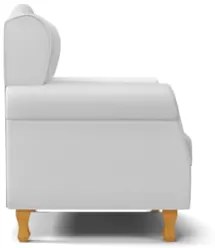 Kit 02 Poltronas de Amamentação Pés Madeira Lucy Z39 Sintético Branco