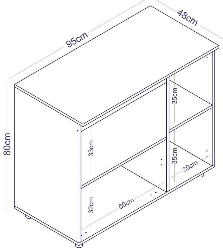 Balcão Multifuncional Forno e Microondas 2 portas Branco