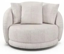 Poltrona Decorativa Giratória para Sala 122cm Kaly Z32 Sintético Caram