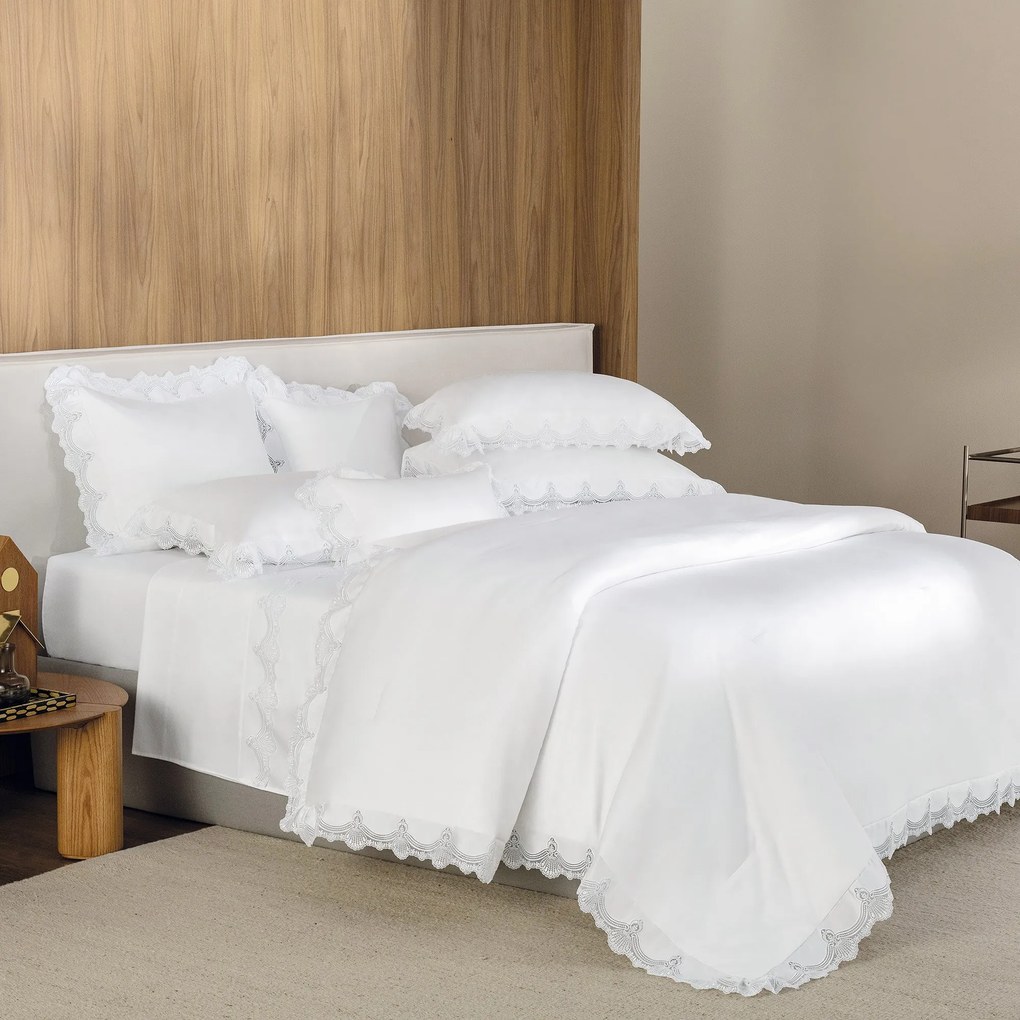 Colcha c/ Porta Travesseiro Trussardi Cetim 300 Fios Chiavari  Queen