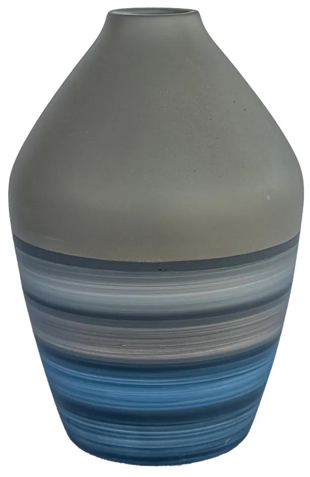 Vaso Reto decorativo em Cerâmica 25x16x16 - Lagunas Fosco  Kleiner