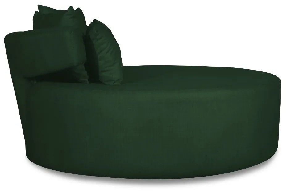 Sofá Chaise Eva Redondo 02 Lugares Suede Verde Bandeira