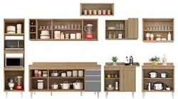Armário de Cozinha Modulada de Canto 9 Peças CP05 Balcão com Tampo Cas