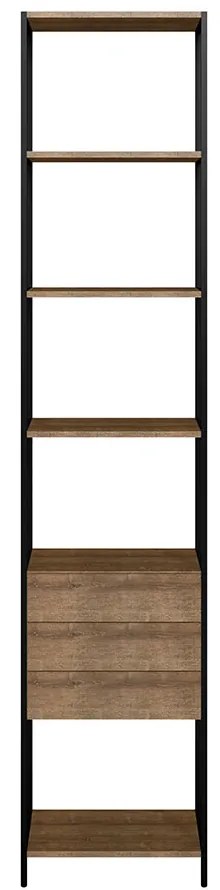 Estante Multiuso Steel Quadra com 03 Gavetas Estilo Industrial Vermont e Preto - D'Rossi